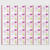 Moederdag naam tulp waterverf kunst streep cadeaupapier (Vlak)