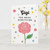 Moederdag Naamkaart met Bloemen Kaart (Gele Bloem)