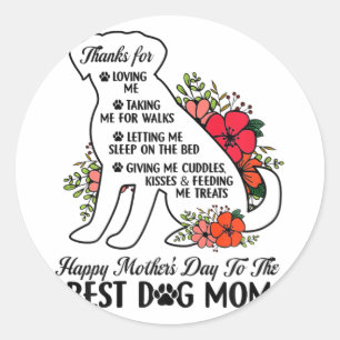Moederdag naar de beste hond moeder Moederdag hond Ronde Sticker