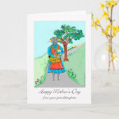 Moederdag naar oma van kleindochterkatten kaart (Gele Bloem)