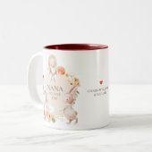 Moederdag Nana We houden van Bunny Rabbit Floral Tweekleurige Koffiemok (Voorkant links)