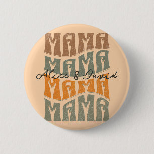Moederdag Natural Color Mama Kinder Name Ronde Button 5,7 Cm
