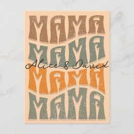 Moederdag Natural Color Mama Kinder Name T-Shirt Briefkaart