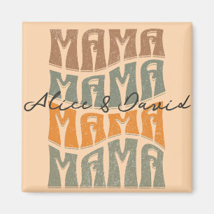 Moederdag Natural Color Mama Kinder Name T-Shirt Magneet