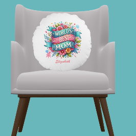 Moederdag Natuur Liefhebbers Floral gepersonalisee Rond Kussen