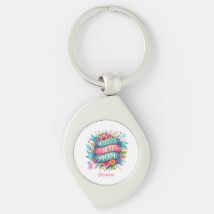 Moederdag Natuur Liefhebbers Floral gepersonalisee Sleutelhanger
