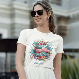 Moederdag Natuur Liefhebbers Floral gepersonalisee T-shirt