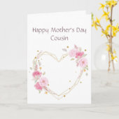 Moederdag neef roze bloem kaart (Gele Bloem)