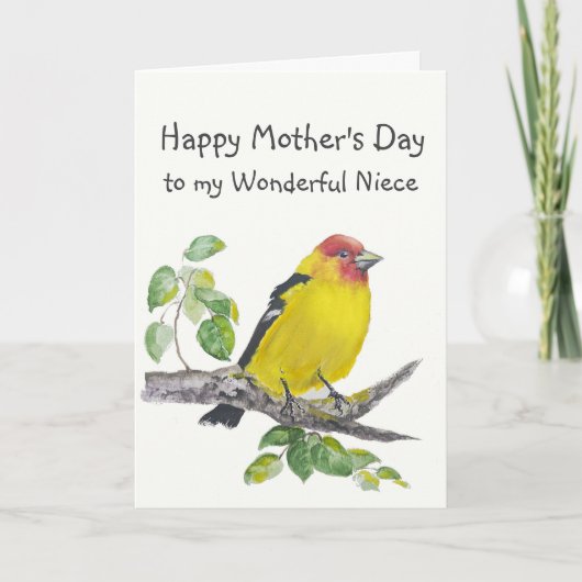 Moederdag nicht Westelijke Tangare vogel Kaart (Voorkant)