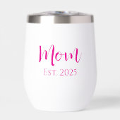 Moederdag Nieuw Mom Hot Pink Elegant Script (Voorkant)