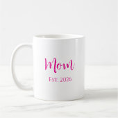 Moederdag Nieuw Mom Hot Pink Elegant Script Koffiemok (Links)