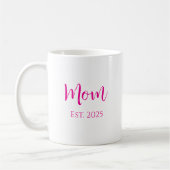 Moederdag Nieuw Mom Hot Pink Elegant Script Koffiemok (Links)