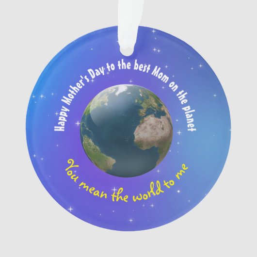 Moederdag nieuwigheids Aarde Ornament (voorkant)