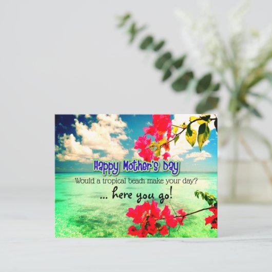  Moederdag nieuwigheids humor tropisch Briefkaart (Staand voorkant)