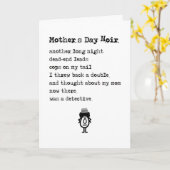 Moederdag Noir, een grappig gelukkig Moederdag ged Kaart (Gele Bloem)