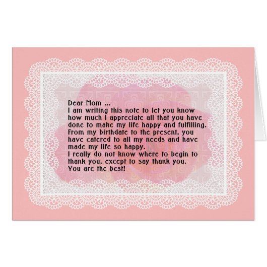 Moederdag Note en Kaart voor mam (Voorkant Horizontaal)