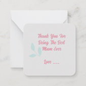 Moederdag Note Kaart Notitiekaartje (Achterkant)