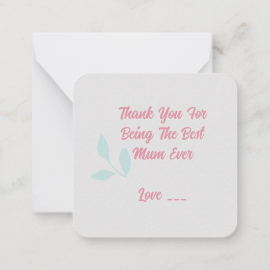 Moederdag Note Kaart Notitiekaartje (Achterkant)