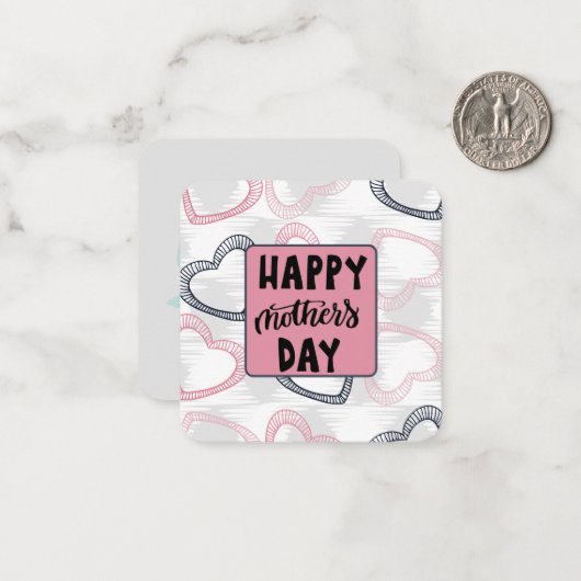 Moederdag Note Kaart Notitiekaartje (Voorkant / Achterkant in situ)