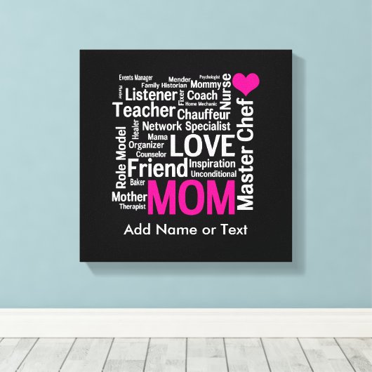 Moederdag of Verjaardag voor een Wonderful Mom Canvas Afdruk (Insitu (Houten vloer))