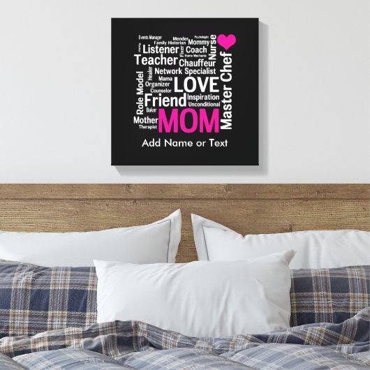 Moederdag of Verjaardag voor een Wonderful Mom Canvas Afdruk (Insitu (Slaapkamer))