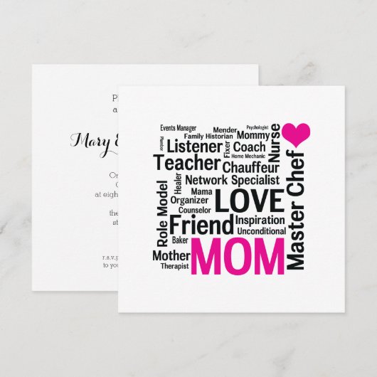 Moederdag of Verjaardag voor een Wonderful Mom Kaart (Voorkant / Achterkant)