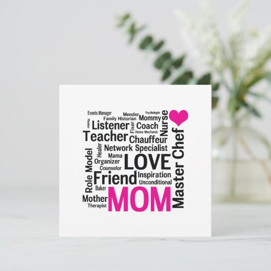 Moederdag of Verjaardag voor een Wonderful Mom Kaart (Staand voorkant)