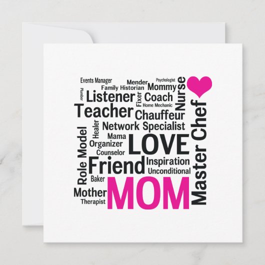 Moederdag of Verjaardag voor een Wonderful Mom Kaart (Voorkant)