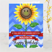 Moederdag of Verjaardag Zonnebloem Custom Grote Ka Kaart (Gele Bloem)