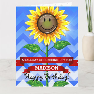 Moederdag of Verjaardag Zonnebloem Custom Grote Ka Kaart