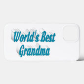 Moederdag oma luchtblauwe typografie Case-Mate iPhone case (Achterkant (horizontaal))