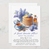 Moederdag ontbijt - Pannenkoeken & lila Kaart (Voorkant / Achterkant)