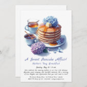Moederdag ontbijt - Pannenkoeken & lila Kaart (Voorkant / Achterkant)