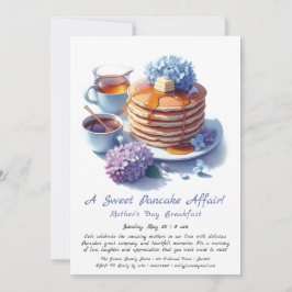 Moederdag ontbijt - Pannenkoeken & lila Kaart