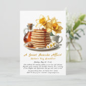 Moederdag ontbijt - Pannenkoeken & narcissen Kaart (Staand voorkant)