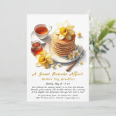 Moederdag ontbijt - Pannenkoeken & narcissen Kaart (Staand voorkant)