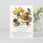 Moederdag ontbijt - Pannenkoeken & narcissen Kaart (Staand voorkant)