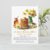 Moederdag ontbijt - Pannenkoeken & narcissen Kaart (Staand voorkant)