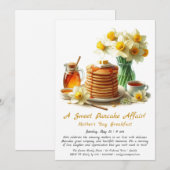 Moederdag ontbijt - Pannenkoeken & narcissen Kaart (Voorkant / Achterkant)
