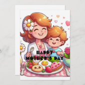 Moederdag Ontbijt Surprise Feestdagenkaart (Voorkant / Achterkant)