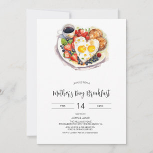 Moederdag Ontbijt Uitnodiging, Brunch Uitnodigen Kaart