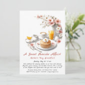 Moederdag Ontbijt Uitnodiging – Crêpes & Rozen (Staand voorkant)