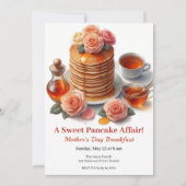 Moederdag Ontbijt Uitnodiging – Pannenkoeken Rozen (Voorkant)