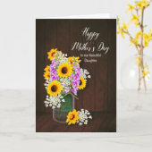 MOEDERDAG- ONZE DOCHTER - COUNTRY FLOWERS/VAAS KAART (Gele Bloem)