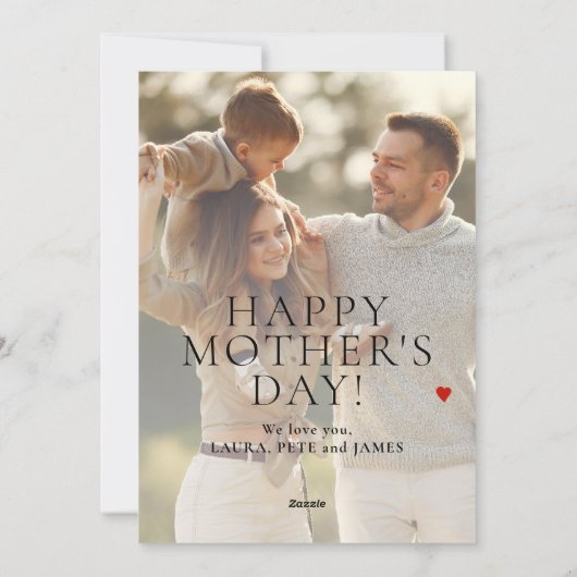 Moederdag op maat 2 foto's en tekst feestdagenkaart (Achterkant)
