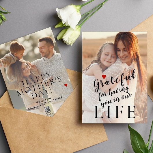 Moederdag op maat 2 foto's en tekst feestdagenkaart