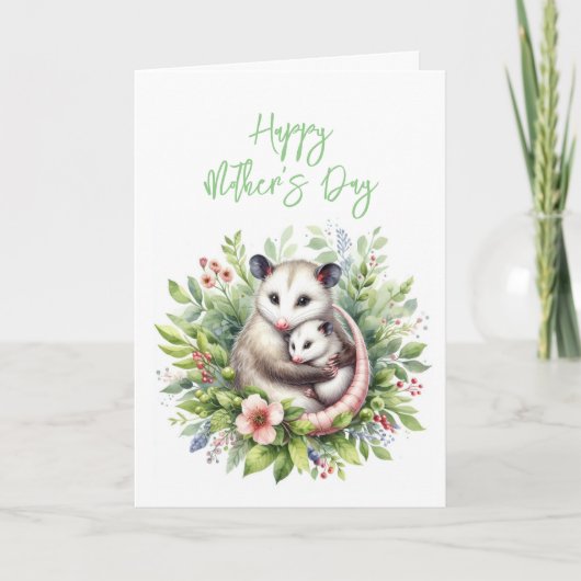 Moederdag Opossum Wenskaart Bedankkaart (Voorkant)