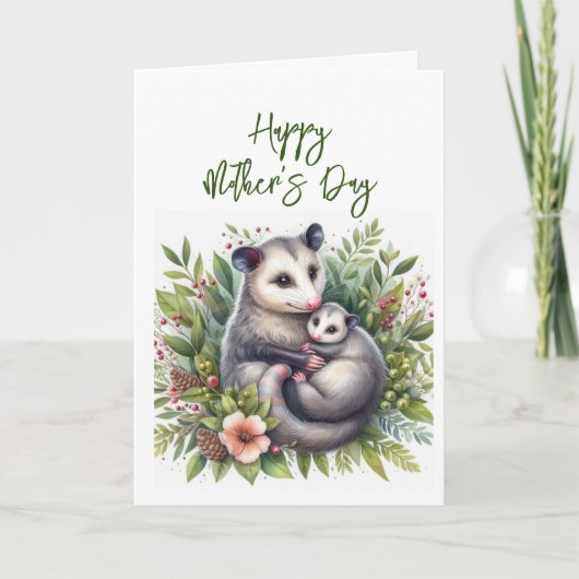 Moederdag Opossum Wenskaart Bedankkaart (Voorkant)