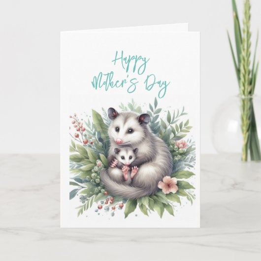 Moederdag Opossum Wenskaart Bedankkaart (Voorkant)