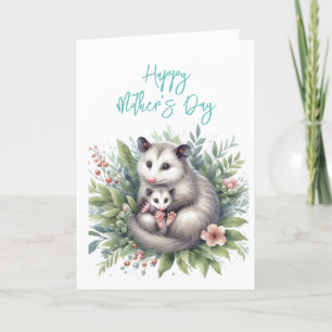 Moederdag Opossum Wenskaart Bedankkaart
